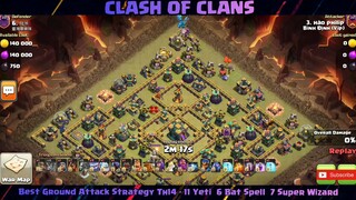 Best Ground Attack Strategy Th14 11 Yeti 6 Bat Spell 7 Super Wizard #1