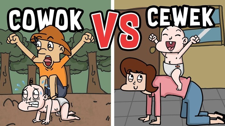 CEWEK VS COWOK Saat PUNYA ANAK  Kartun Acing Lucu