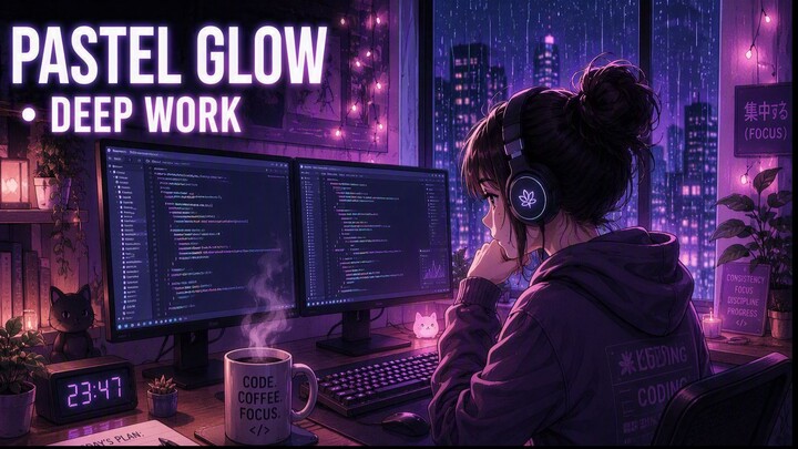 Soft Mood Lighting Focus Music | Pastel Gradient LoFi Beats for Programmers & Study