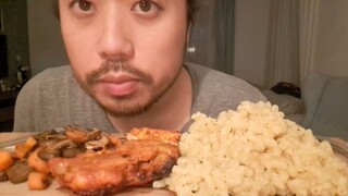 ASMR EATING SOUNDS - MACARONI & CHEESE + GOCHUJANG CHICKEN