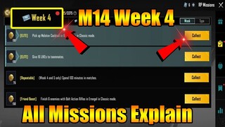 BGMI/PUBG M14 Week 4 Missions Explain | Royale Pass NIGHTS OF THE FABLES Week 4 All Mission Explain