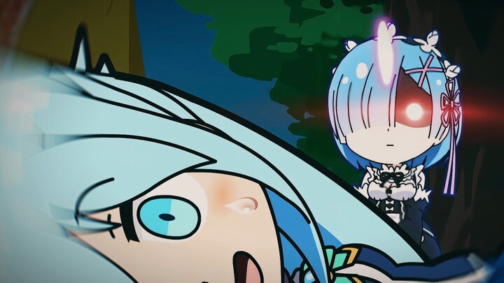 Aqua, who is soft-hearted, immediately backs off when she meets Rem