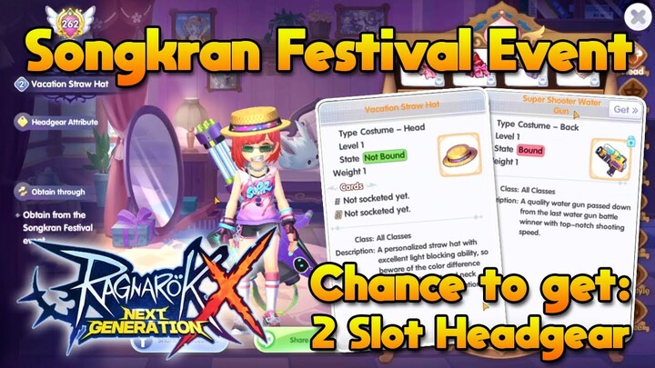 Songkran Festival Event With A Chance To Get 2 Slotted Headgear [ROX]