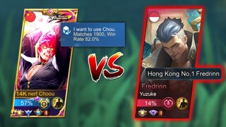 I MET PRO FREDRINN IN MY 1,900 MATCHES CHOU RANKED !!