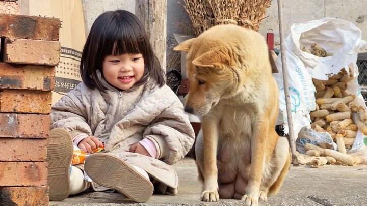 تشارك الصديقة المقرّبة كلبها الوجبات الخفيفة، ولا يتشاجران ولا يتنافسان، بل يلتزمان بالقواعد بانضباط