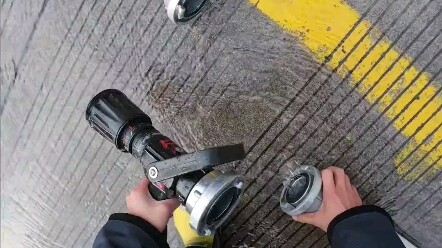 Immersive first-person perspective hose extension operation