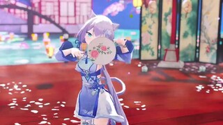 Dalei dances in Chinese style in cheongsam, "Today I am drunk among the flowers, and we can't sleep 