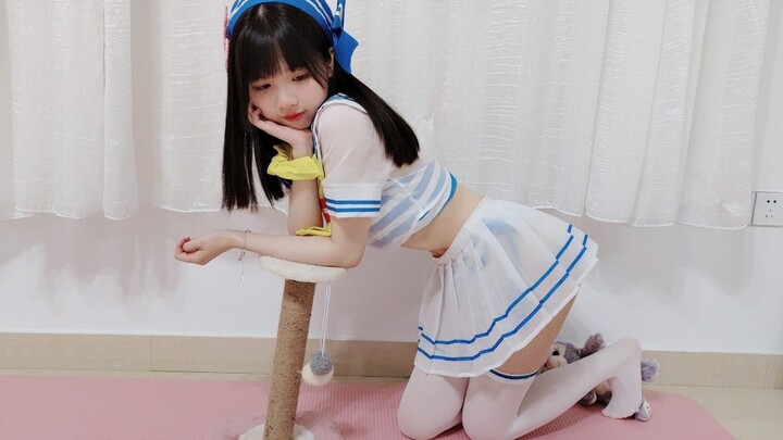 [Little Hamster] Sailor-Style Swimsuit – 100,000-Follower Exclusive Benefit