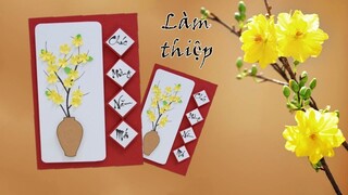 Cách làm thiệp tết 2019 đơn giản | Làm thiệp chúc mừng năm mới | Mắt to mắt nhỏ