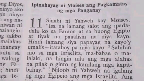 Pang Araw Araw na Talata.               Exodus 11:1-3