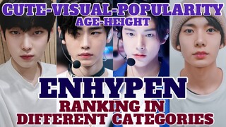 ENHYPEN Ranking in Different Categories (Age, Height, Popularity, Cute and Visual) | UPDATED