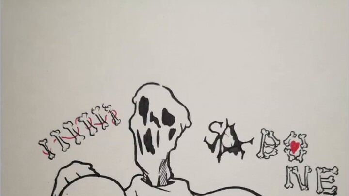 Hand-painted "Six Bones"