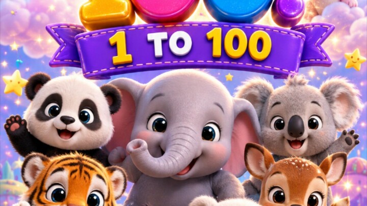 🔢 Learn Numbers 1 to 100 with Cute Baby Animals 🐼🐘🐰 | Counting for Kids #Shorts