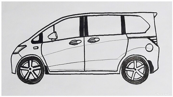 Cara Mudah Menggambar Mobil Honda Freed | Tutorial Indonesia