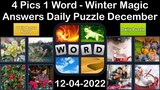 4 Pics 1 Word - Winter Magic - 04 December 2022 - Answer Daily Puzzle + Bonus Puzzle