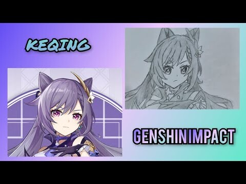 How to Draw KEQING, Genshin Impact 🤩✍️