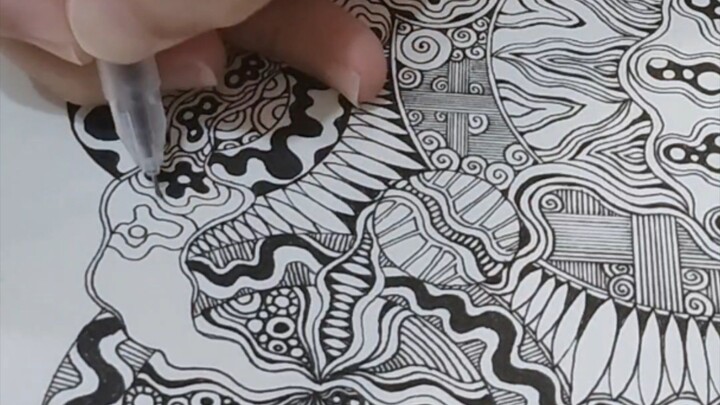 Zentangle - Mixed pattern 混合图禅绕画 #zentangle #learntodraw #creativehealing #handcraft#禅绕画 #疗愈绘画 #手绘