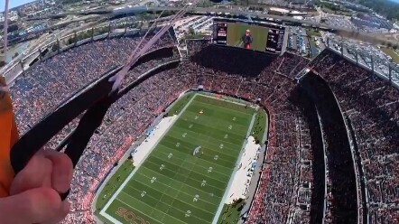 Skydiving Down into the Stadium