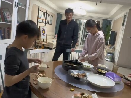 Another day of loving mother and filial son