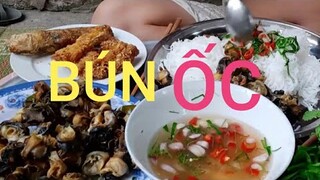 Ẩm thực Biển Làm.BÚN ỐC TRỘN.món ăn ngon giải nhiệt những ngày nắng nóng.Biển Nguyễn ngọc.