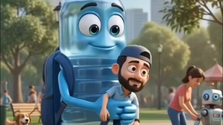 💦 When a Water Bottle Became a Superhero! 😂🔥 | AI AnimationHashtags: #AIAnimation #FunnyVideo #AI