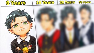 Drawing Damian Desmond at 6, 16, 26, and 56 Years Old | Spy X Family