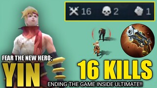 16 Kills!! When You Ult Before The Game End | New Fighter Yin Gameplay, Skill Combo, and Build -MLBB