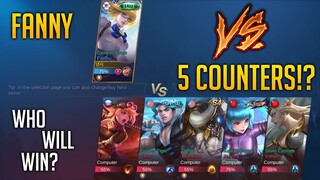 FANNY VS 5 BOTS (ALL COUNTERS!??) - MOBILE LEGENDS | MLBB