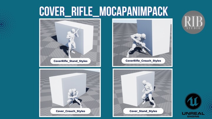 Сover_Rifle_MocapAnimPack 步枪掩体动作捕捉动画包 - UE