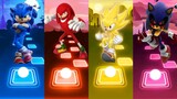 Sonic vs Knuckles vs Super Sonic vs Sonic Exe | Tiles Hop EDM Rush