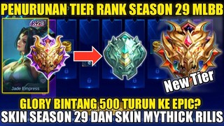 UPDATE PENURUNAN TIER RANK SEASON 29 MOBILE LEGENDS! SKIN ALICE S29, TIER BARU MYTHICK IMMORTAL