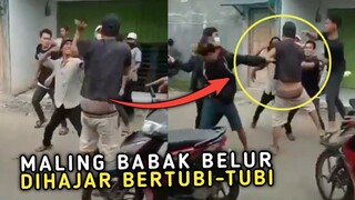 DIHAJAR MASSA !! Maling Apes Yang Tertangkap Langsung Babak Belur Disikat Warga