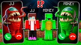 JJ Creepy Amogus vs Mikey Amogus CALLING at NIGHT to MIKEY and JJ ! - in Minecraft Maizen