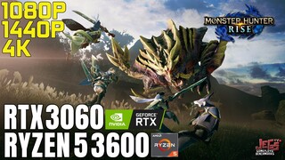 Monster Hunter Rise | Ryzen 5 3600 + RTX 3060 | 1080p, 1440p, 4K benchmarks!