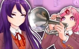 Anime|Doki Doki Literature Club|Natsuki Tries to Make Yuri Mad