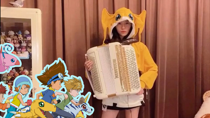 "Butterfly" was covered by a cute girl with accordion