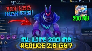 ML Lite 200 MB!! (Remove Entrance Animation, Audio, Icon and Portrait) Fix Lag - Patch Gloo | MLBB 🔥