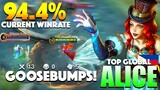 Alice 94.4% Current WinRate with Perfect Gameplay | Top Global Alice Gameplay By GOOSEBUMPS ~ MLBB