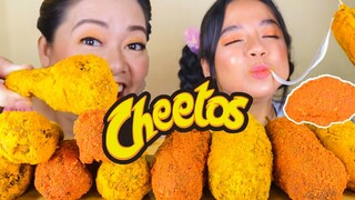 CHEETOS MOZZARELLA CORN DOGS & FRIED CHICKEN MUKBANG