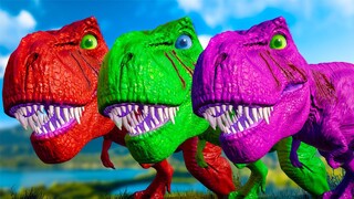 T-REX COLOR PACK vs CERATOSAURUS vs INSPINEDORAPTOR vs CARNOTAURUS - Jurassic World Evolution