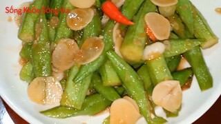 Đậu bắp xào tỏi cô đơn. Món chay thanh đạm