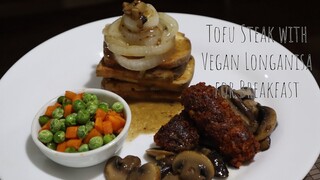 Tofu steak paired with vegan longanisa from (little seed corner)