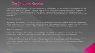 Car Shipping Quotes