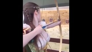 "Sure enough, she's still so good at archery!!"