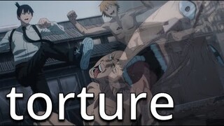 denji and aki kick a man's nuts for fun