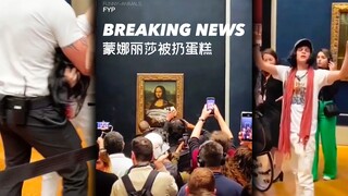 Breaking: The Mona Lisa was pelted with a cake today.