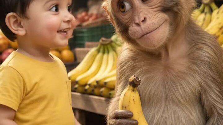funny monkey 🐒 and fuuny baby