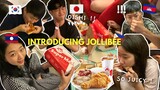 Korean Students Around the World Try JOLLIBEE for the First Time ! 🇵🇭
