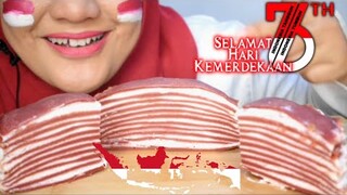 ASMR CRAPE CAKE RED AND WHITE ||SELAMAT HARI KEMERDEKAAN INDONESIA KE 76