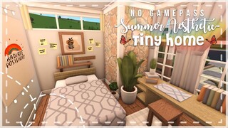 No Gamepass Trendy Summer Aesthetic Tiny Home Speedbuild and Tour - iTapixca Builds